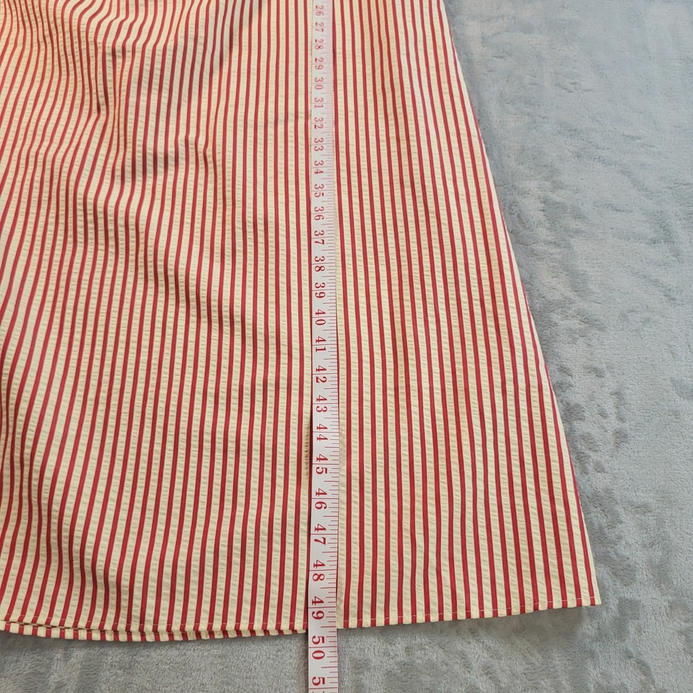 Primark Women Red Cream Striped V-Neck Puff Sleeve Maxi Dress Size 10 NEW - Picture 6 of 12
